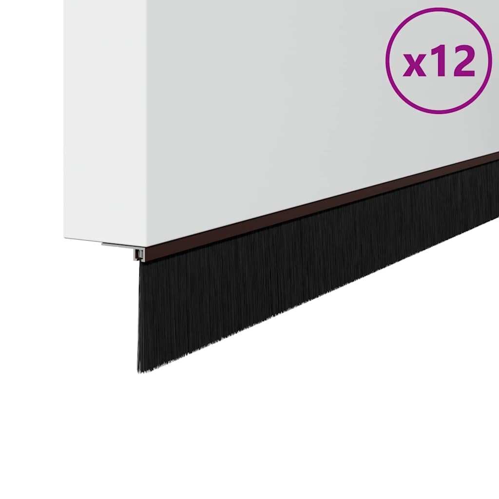 VidaXL Zelfklevende Deurborstels 12 pcs Bruin 100 cm