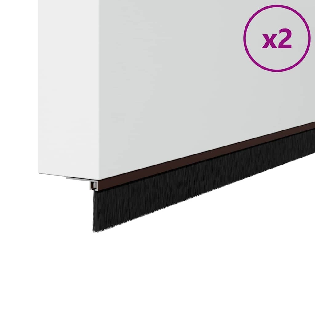 VidaXL Zelfklevende Deurborstels 2 pcs Bruin 100 cm Aluminium Legering