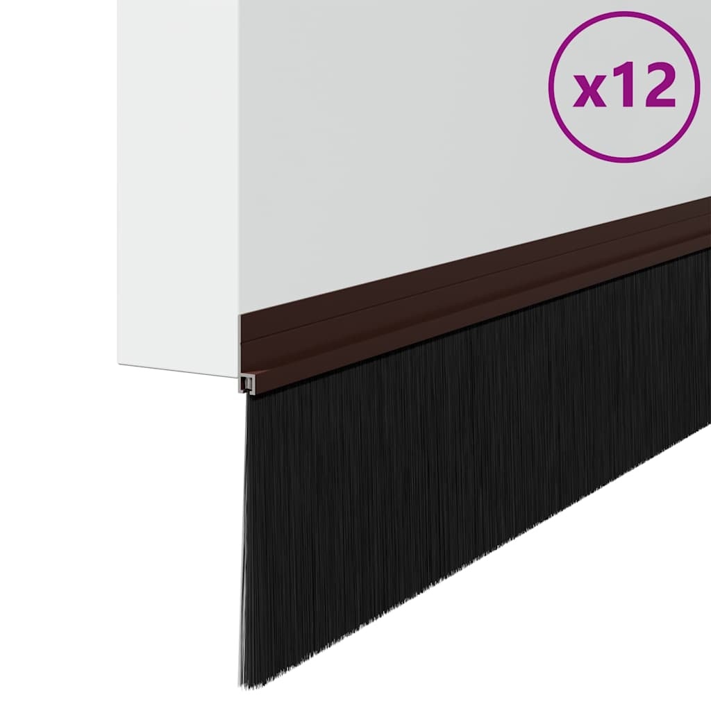 VidaXL Zelfklevende Deurborstels 12 pcs Bruin 100 cm