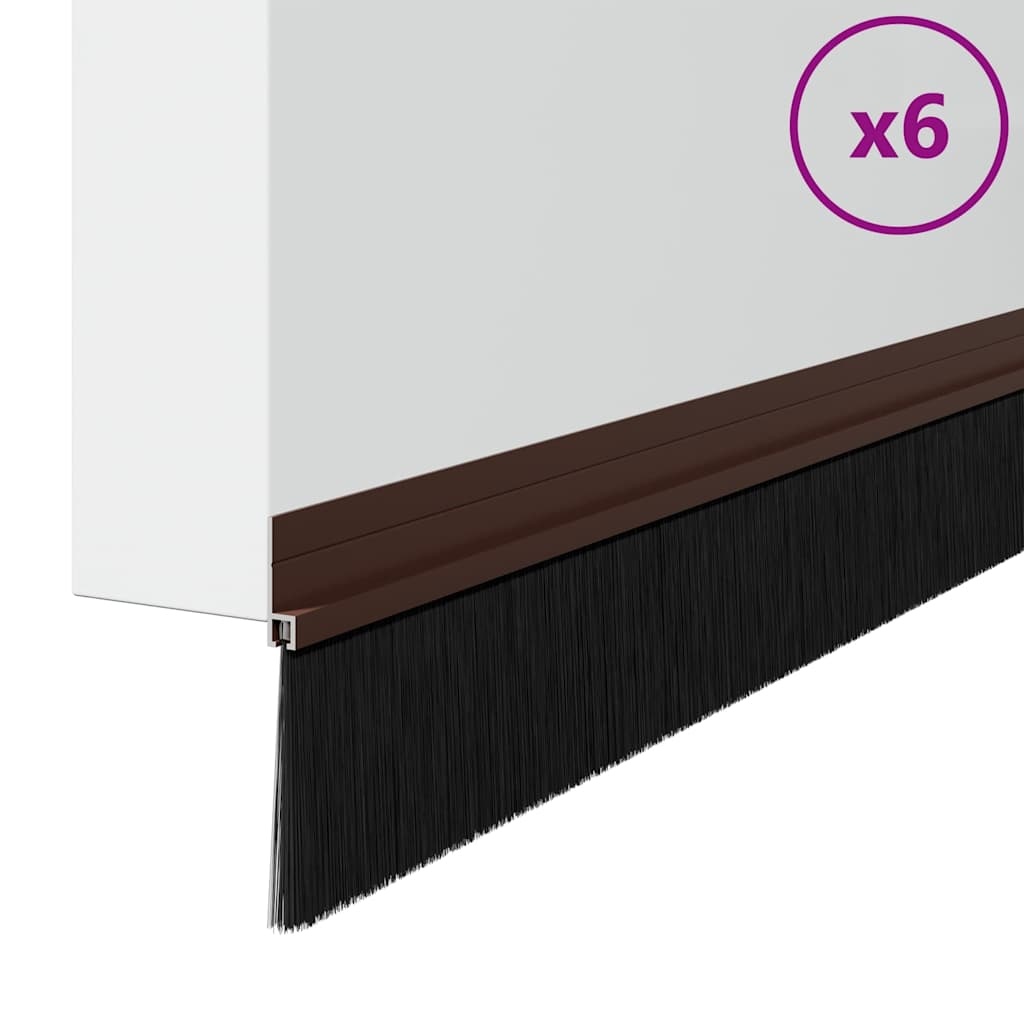 VidaXL Zelfklevende Deurborstels 6 pcs Bruin 100 cm Aluminium Legering