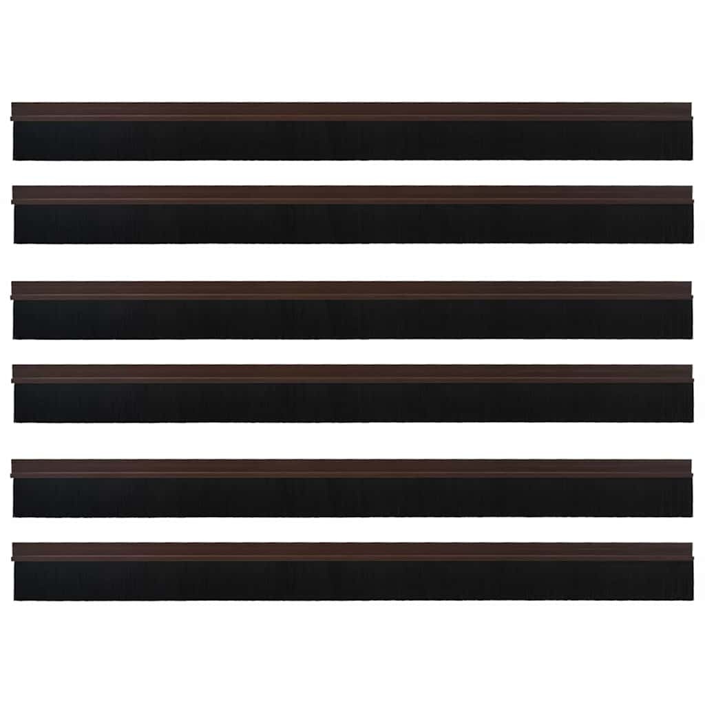 VidaXL Zelfklevende Deurborstels 6 pcs Bruin 100 cm Aluminium Legering