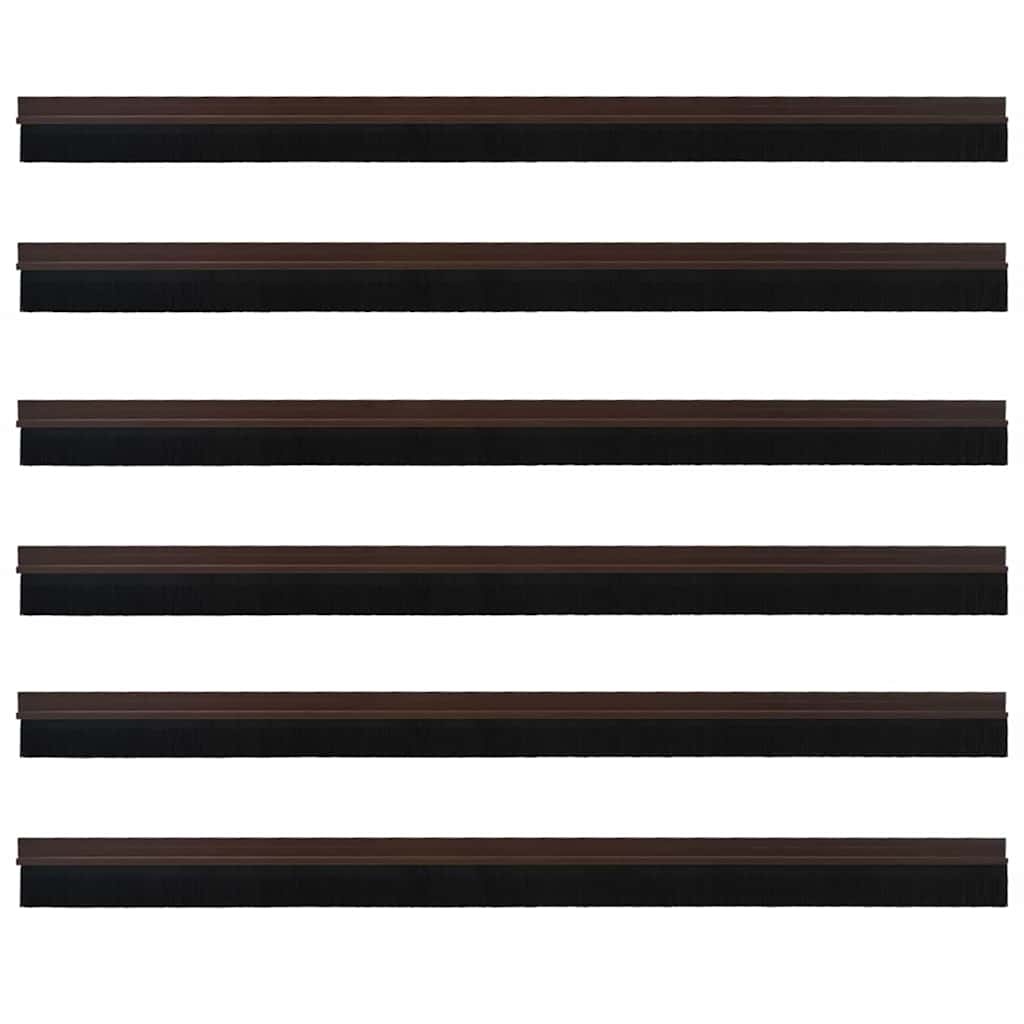 VidaXL Zelfklevende Deurborstels 6 pcs Bruin 100 cm Aluminium Legering
