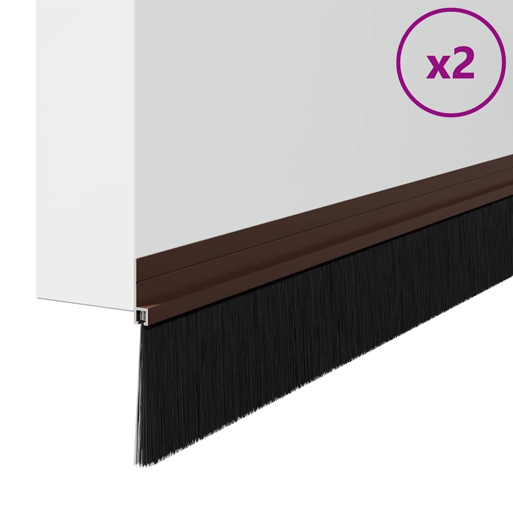 VidaXL Zelfklevende Deurborstels 2 pcs Bruin 100 cm Aluminium Legering