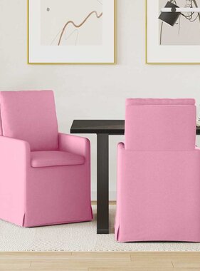 VidaXL Eetstoelen 2 pcs Roze 57 x 67 x 98 cm Stof