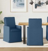 VidaXL Eetstoelen 2 pcs Blauw 57 x 67 x 98 cm Stof