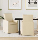 VidaXL Eetstoelen 2 pcs Crème 57 x 67 x 98 cm Stof