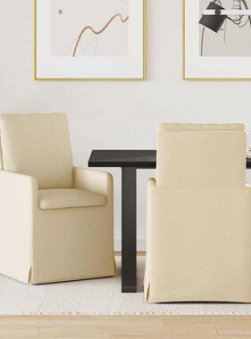 VidaXL Eetstoelen 2 pcs Crème 57 x 67 x 98 cm Stof