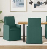 VidaXL Eetstoelen 2 pcs Donkergroen 57 x 67 x 98 cm Stof
