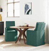 VidaXL Eetstoelen 2 pcs Donkergroen 57 x 67 x 98 cm Stof