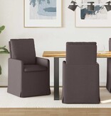 VidaXL Eetstoelen 2 pcs Donkerbruin 57 x 67 x 98 cm Stof