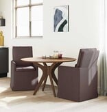 VidaXL Eetstoelen 2 pcs Donkerbruin 57 x 67 x 98 cm Stof