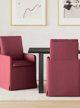 VidaXL Eetstoelen 2 pcs Wijnrood 57 x 67 x 98 cm Stof