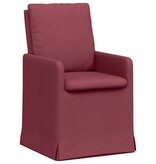 VidaXL Eetstoelen 2 pcs Wijnrood 57 x 67 x 98 cm Stof