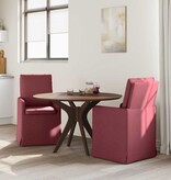 VidaXL Eetstoelen 2 pcs Wijnrood 57 x 67 x 98 cm Stof