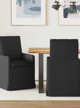 VidaXL Eetstoelen 2 pcs Zwart 57 x 67 x 98 cm Stof
