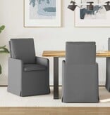 VidaXL Eetstoelen 2 pcs Donkergrijs 57 x 67 x 98 cm Stof