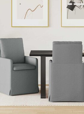VidaXL Eetstoelen 2 pcs Lichtgrijs 57 x 67 x 98 cm Stof
