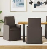 VidaXL Eetstoelen 2 pcs Donkergrijs 57 x 67 x 98 cm Linnen