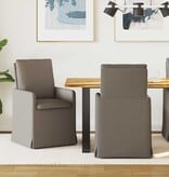 VidaXL Eetstoelen 2 pcs Lichtgrijs 57 x 67 x 98 cm Linnen