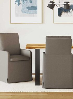 VidaXL Eetstoelen 2 pcs Lichtgrijs 57 x 67 x 98 cm Linnen