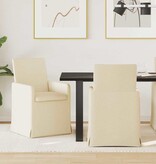 VidaXL Eetstoelen 2 pcs Crème 57 x 67 x 95 cm Stof