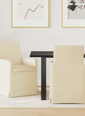 VidaXL Eetstoelen 2 pcs Crème 57 x 67 x 95 cm Stof