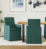 VidaXL Eetstoelen 2 pcs Donkergroen 57 x 67 x 95 cm Stof