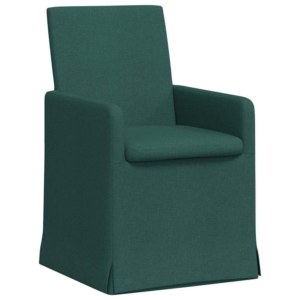 VidaXL Eetstoelen 2 pcs Donkergroen 57 x 67 x 95 cm Stof