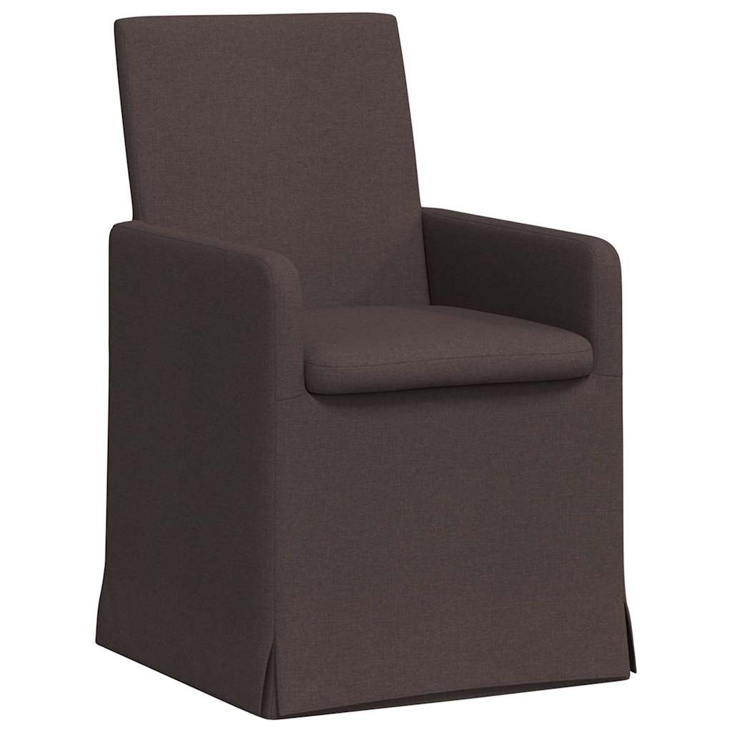 VidaXL Eetstoelen 2 pcs Donkerbruin 57 x 67 x 95 cm Stof