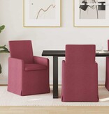 VidaXL Eetstoelen 2 pcs Wijnrood 57 x 67 x 95 cm Stof