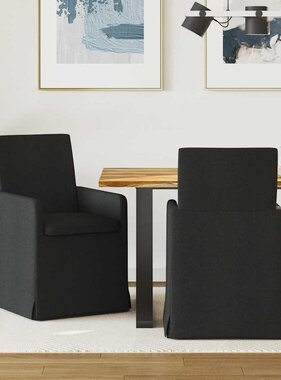 VidaXL Eetstoelen 2 pcs Zwart 57 x 67 x 95 cm Stof