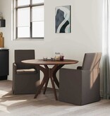 VidaXL Eetstoelen met wielen 2 pcs Donkergrijs 57 x 67 x 95 cm Linnen