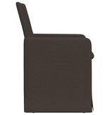 VidaXL Eetstoelen met wielen 2 pcs Donkergrijs 57 x 67 x 95 cm Linnen