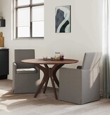 VidaXL Eetstoelen met wielen 2 pcs Lichtgrijs 57 x 67 x 95 cm Linnen