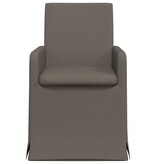 VidaXL Eetstoelen met wielen 2 pcs Lichtgrijs 57 x 67 x 95 cm Linnen