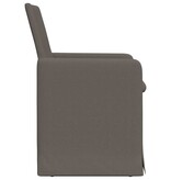 VidaXL Eetstoelen met wielen 2 pcs Lichtgrijs 57 x 67 x 95 cm Linnen