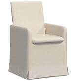VidaXL Eetstoelen met wielen 2 pcs Beige 57 x 67 x 95 cm Linnen