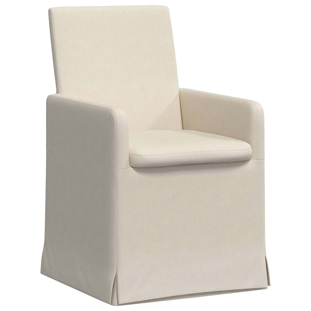 VidaXL Eetstoelen met wielen 2 pcs Beige 57 x 67 x 95 cm Linnen