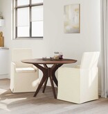 VidaXL Eetstoelen met wielen 2 pcs Beige 57 x 67 x 95 cm Linnen