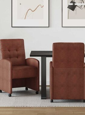 VidaXL Eetstoelen 2 pcs Glanzend bruin 57 x 67 x 98 cm Kunstleer