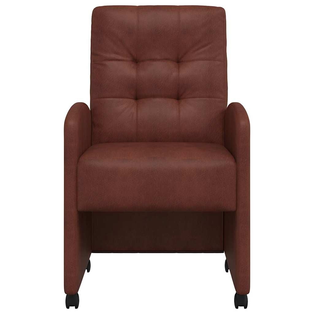 VidaXL Eetstoelen 2 pcs Glanzend bruin 57 x 67 x 98 cm Kunstleer