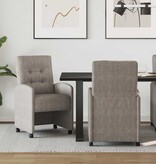 VidaXL Eetstoelen met wielen 2 pcs Grijs 57 x 67 x 98 cm Kunstleer