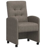 VidaXL Eetstoelen met wielen 2 pcs Grijs 57 x 67 x 98 cm Kunstleer