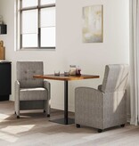 VidaXL Eetstoelen met wielen 2 pcs Grijs 57 x 67 x 98 cm Kunstleer