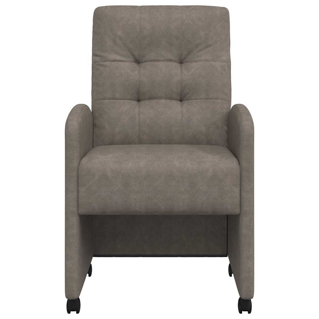 VidaXL Eetstoelen met wielen 2 pcs Grijs 57 x 67 x 98 cm Kunstleer