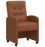 VidaXL Eetstoelen met wielen 2 pcs Bruin 57 x 67 x 98 cm Kunstleer