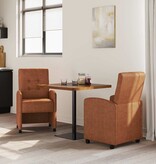 VidaXL Eetstoelen met wielen 2 pcs Bruin 57 x 67 x 98 cm Kunstleer