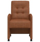 VidaXL Eetstoelen met wielen 2 pcs Bruin 57 x 67 x 98 cm Kunstleer