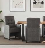 VidaXL Eetstoelen met wielen 2 pcs Zwart 57 x 67 x 98 cm Kunstleer