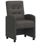VidaXL Eetstoelen met wielen 2 pcs Zwart 57 x 67 x 98 cm Kunstleer